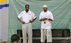 Rowan Barrett, Assistant General Manager of Basketball Canada visits the gym